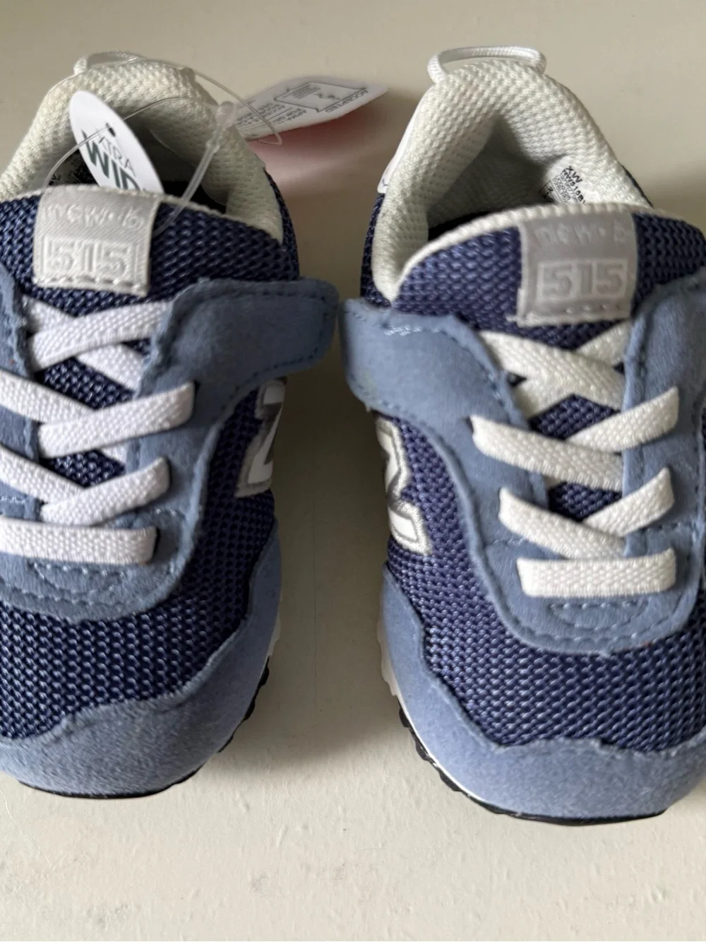 New Balance Kids' 515 V1 Blue Mesh & Light Blue Suede Sneaker - Picture 3 of 4